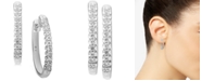 Macy's Diamond Small Hoop Earrings (1/2 ct. t.w.) in 10k White Gold (Also available in 10k Yellow Gold), .95"